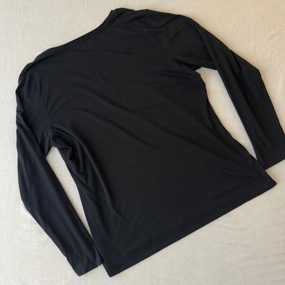 Becky's Boutique Womens XL Black Rhinestone Rooster V-Neck Long Sleeve Shirt - Picture 6 of 8